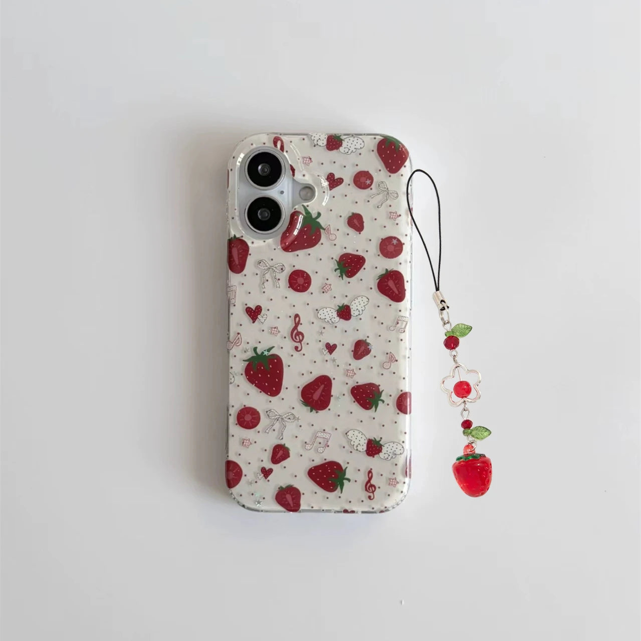 Strawberry Musical Note Polka Dots