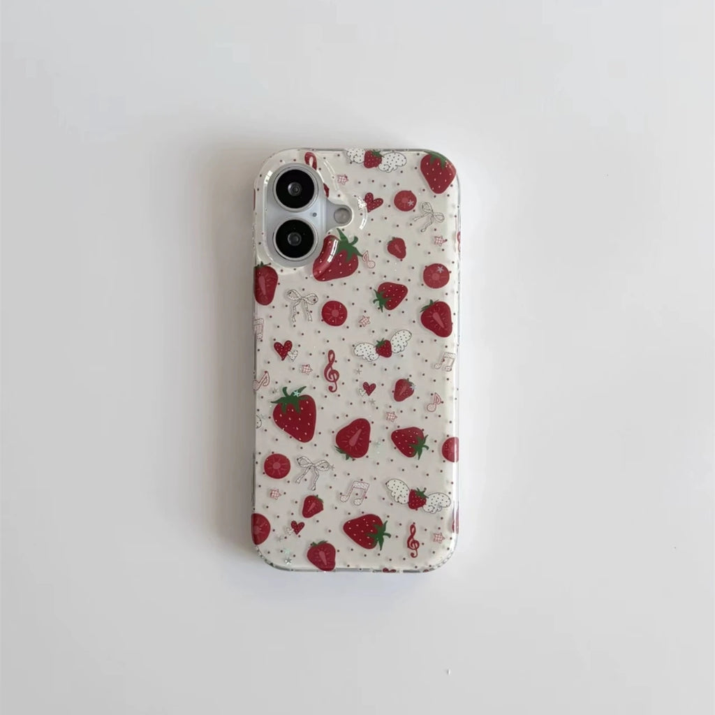 Strawberry Musical Note Polka Dots