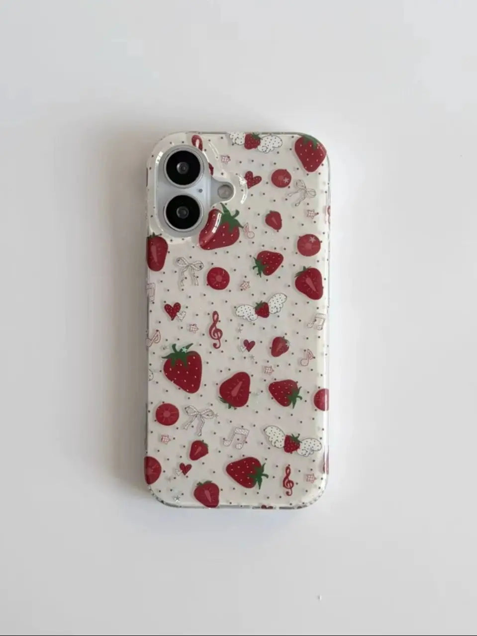 Strawberry Musical Note Polka Dots