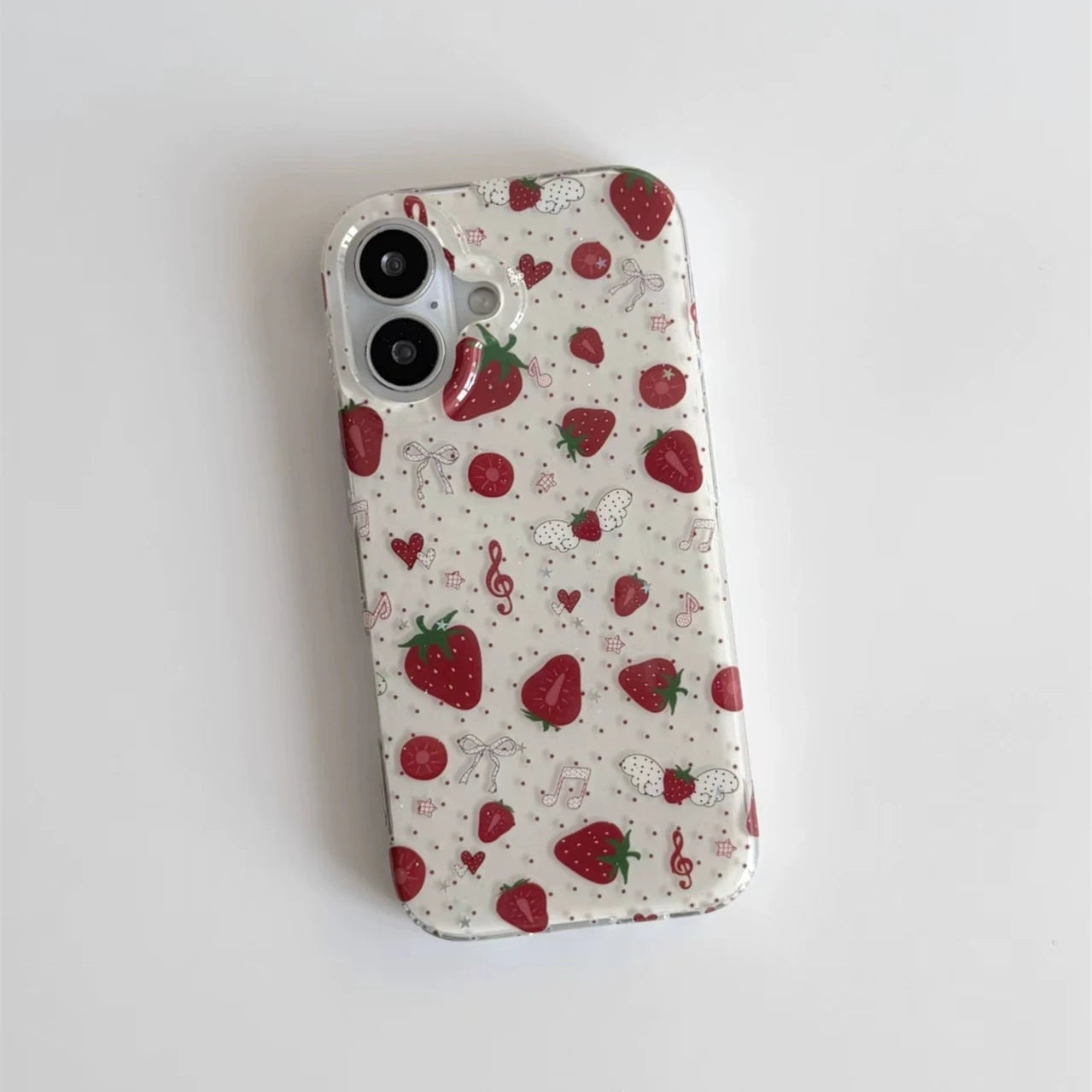 Strawberry Musical Note Polka Dots