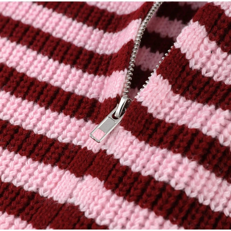 Loose Striped Women's Knit Cardigan