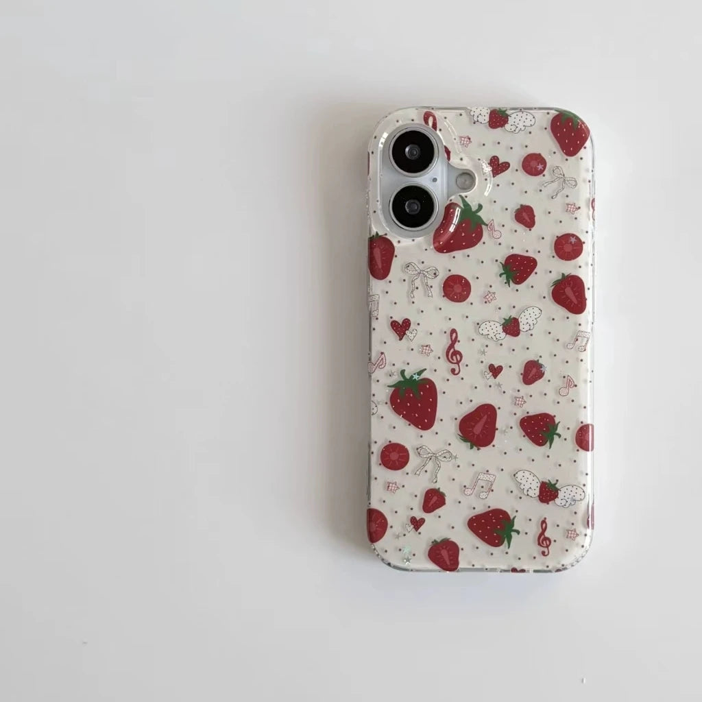 Strawberry Musical Note Polka Dots